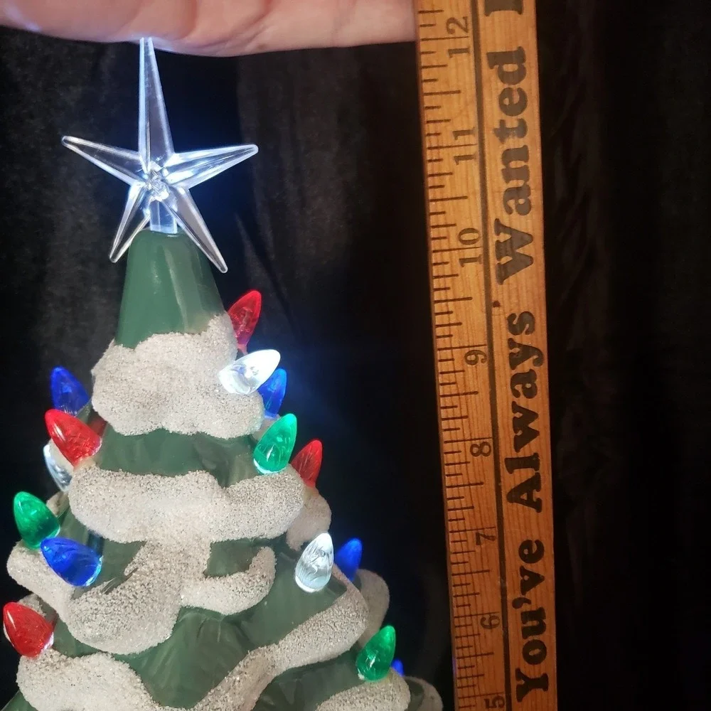 Light Up Ceramic Christmas Tree‎ Tabletop Decor Multi Color Lights 13